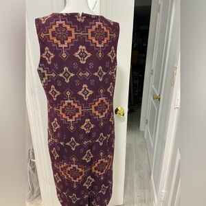 Elegant Pendleton 100% Wool Purple Patterned Sleeveless Dress